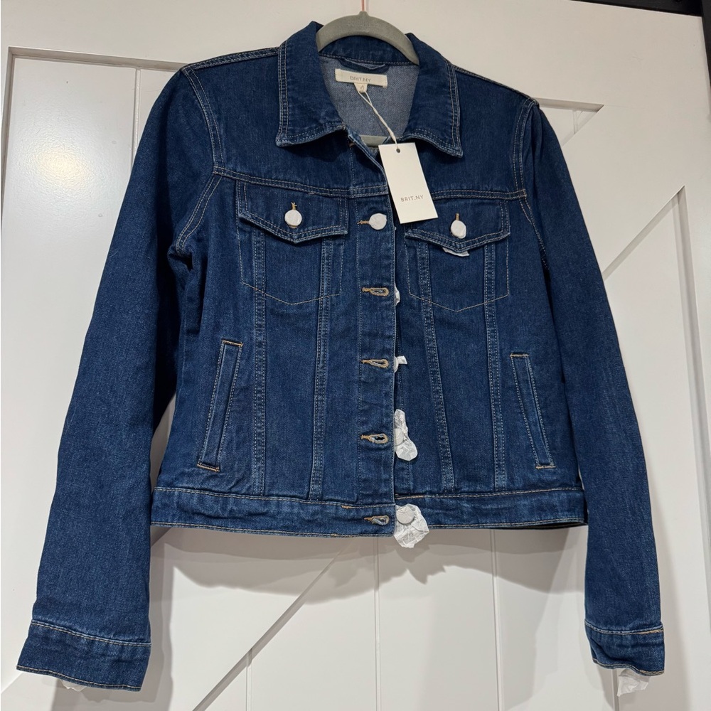 BRIT.NY | ✨NWT Jean Jacket with Chain Pattern - Picture 2 of 4